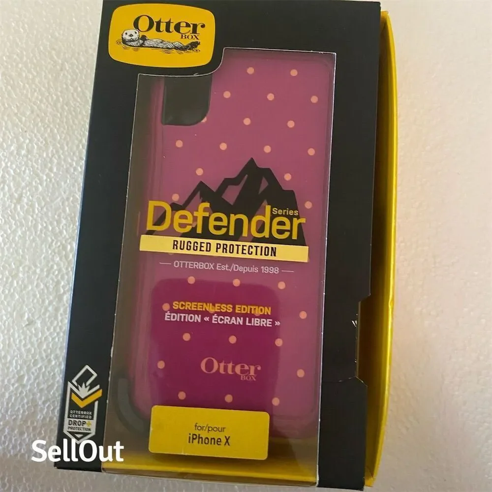 OtterBox Defender Case for iPhone X Pink with Holster